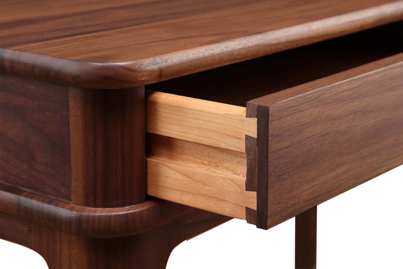 Desk Integrated Handle Rounded Edges Mid Century