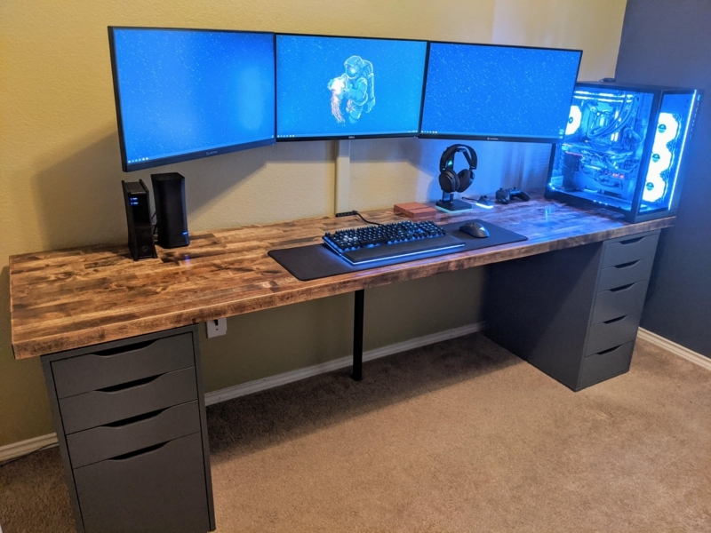 Desk Setup with Integrated Pegboard Storage, Modern Style