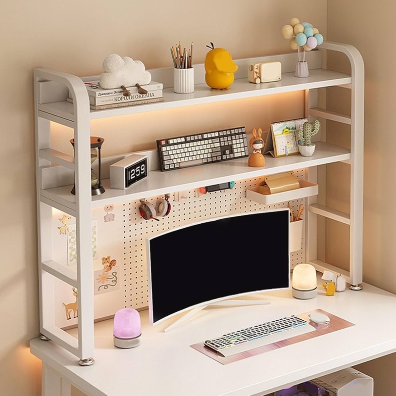 Desk Shelf Three-Tier Vertical Extension Industrial Desktop Shelving Unit