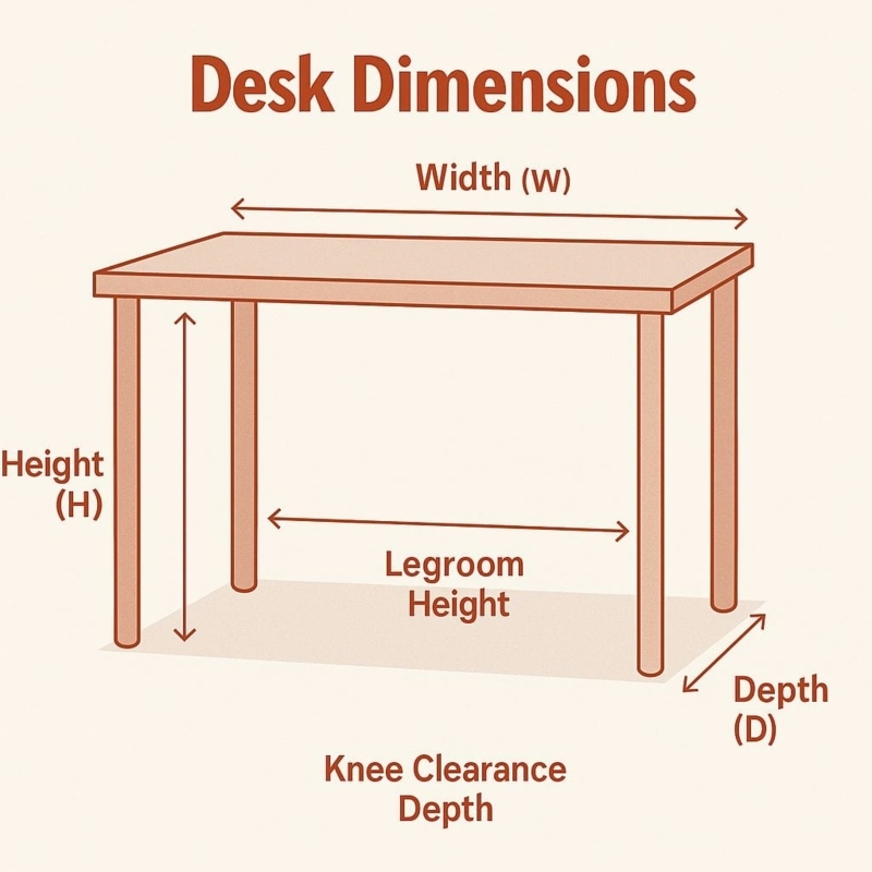 Desk Standard Size Guide Minimalist Wood and Metal Frame