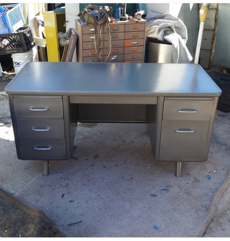 Desk Tanker Design, All Steel Construction, Industrial Metal Tanker Desk