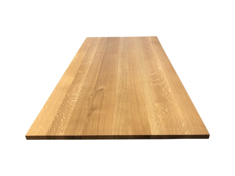 Desk Top Quartersawn Grain Thick Profile Matte Finish Light Oak Tone