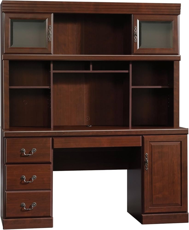 Desk With Hutch Traditional Classic Cherry Recessed Paneling