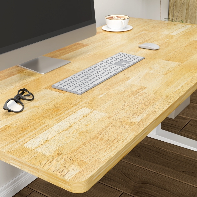 Desktop Rounded Corners Matte Wood Finish Light Scandinavian Style