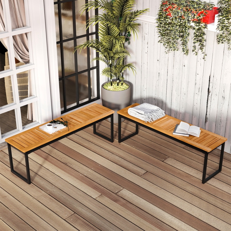 Dining Bench X Brace Support Slat Seat Modern Slat Seat Dining Bench