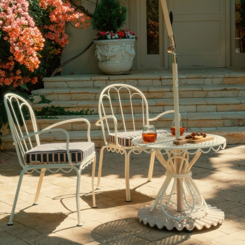 Dining Chair Antique White Frame Natural Woven Seat Curved Back Coastal