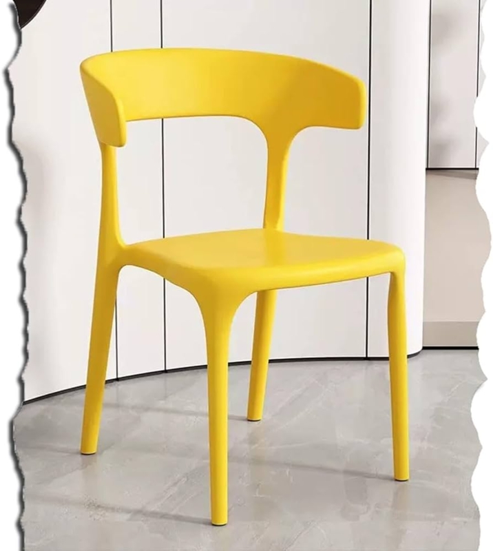 Dining Chair Geometric Cutouts Plastic Stackable Outdoor