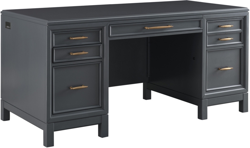 Double Pedestal Executive Desk with Paneled Front