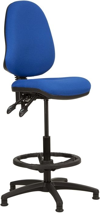 Drafting Chair Footrest Ring Armless Silhouette Ribbed Backrest Tall