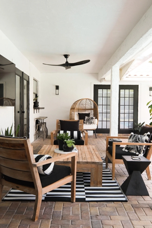 Egg Chair Black Woven Boho Chic Patio Seating Idea