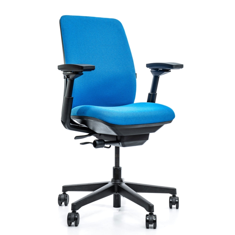 Ergonomic Blue Office Chair with Adjustable Lumbar Support