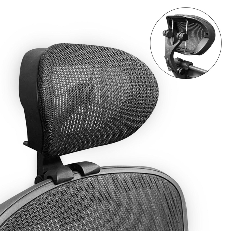 Ergonomic Headrest Graphite Mesh Suspension Adjustable Pivot Upgrade