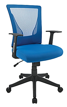 Ergonomic Mid-Back Task Chair, Breathable Blue Mesh Design
