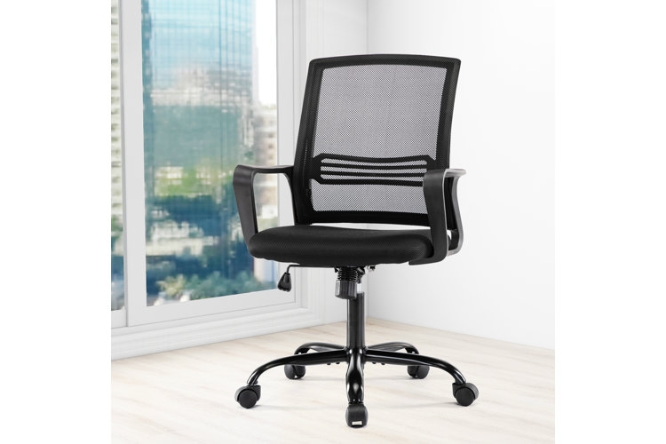 Ergonomic Office Chair Charcoal Grey Textured Upholstery Matte Black Base