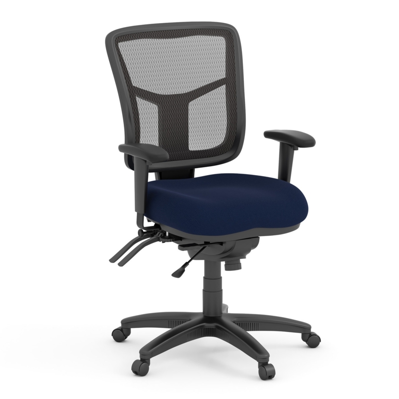 Ergonomic Office Chair Navy Blue Mesh, Multi-Lever Breathable Back