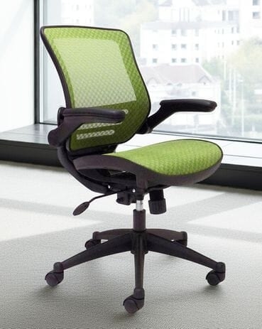 Ergonomic Office Chair with All-Mesh Seat, Polished Base and Flip-Up Arms