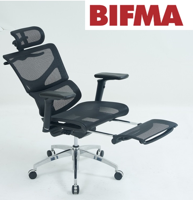Ergonomic Office Chair with White Frame Mesh Back & Headrest