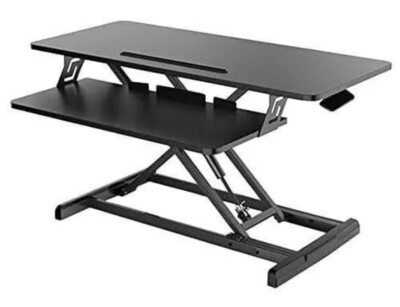 Ergonomic Sit-Stand Desk Converter, Two-Tier with Keyboard Tray