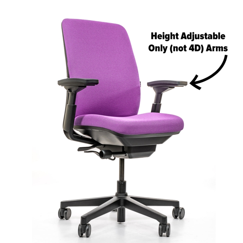 Ergonomic Task Chair with Height Adjustable Arms, Charcoal Grey Upholstery