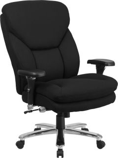 Executive Chair Adjustable Armrests Upholstered Fabric High Back