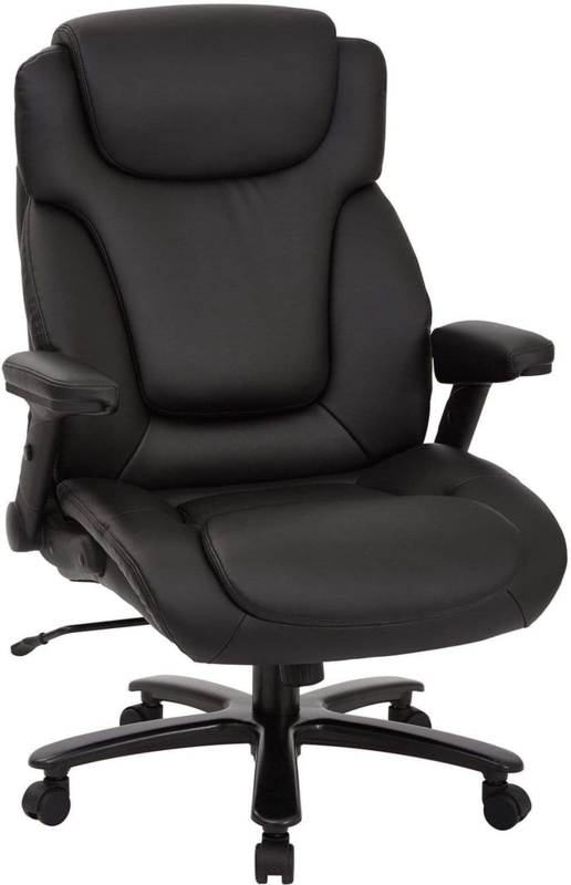 Executive Chair Black Contoured Seat Silver Accents Professional Swivel