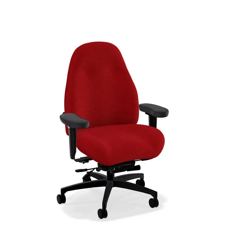 Executive Chair Blue Simulated Leather Contoured Back Professional