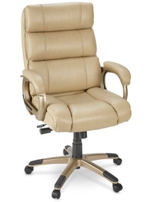 Executive Chair Chrome Arm Accents Vertical Seam Detailing