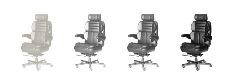 Executive Chair Extra Wide Seat High Back Leather Like Chrome Finish