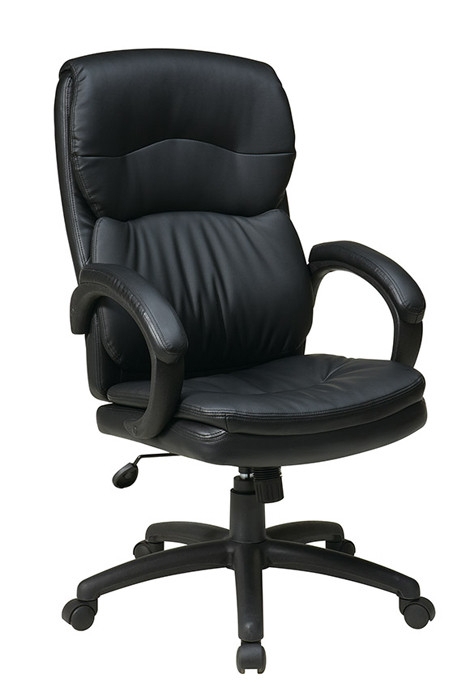 Executive Chair High Back Black Padded Arms Chrome Base