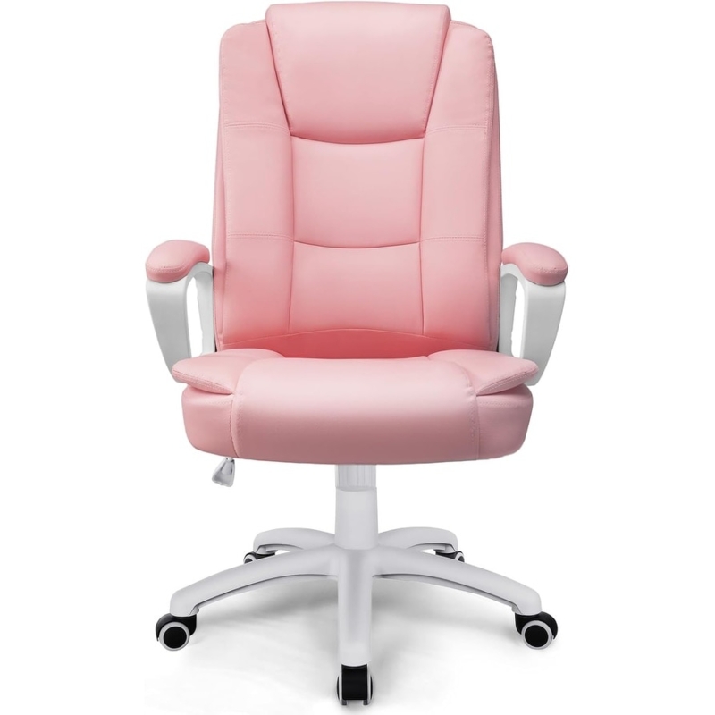 Executive Chair Leather Segmented Padding High Back Chrome