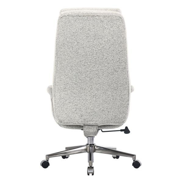 Executive Chair with Boucle Texture & Brushed Nickel Base