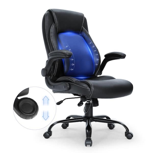 Executive Chair with Polished Chrome Base and Leather-Like Finish