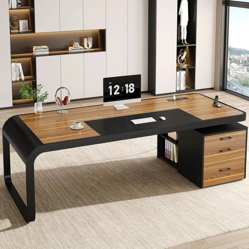 Executive Desk Aviator Style, Aluminum Cladding with Riveted Panels