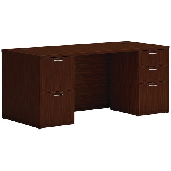 Executive Desk Laminate Double Pedestal Recessed Panel Office