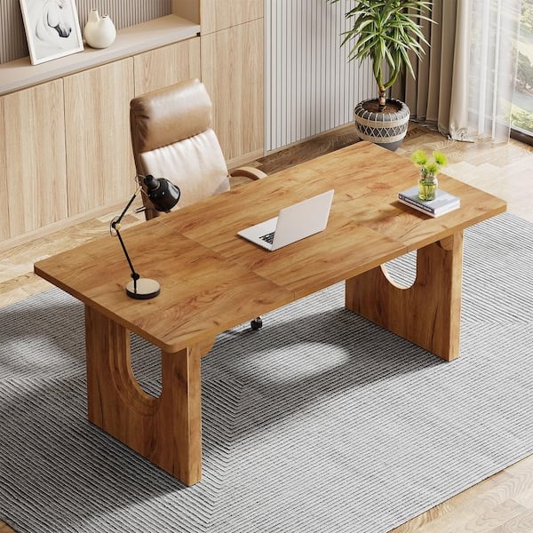Executive Desk Large Wood Pedestal Base for Home Office