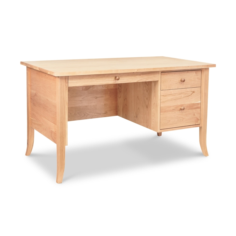 Executive Desk Light Wood with Flare Legs and Shaker Silhouette