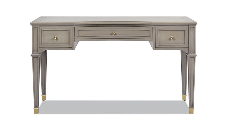 Executive Desk Recessed Panel Molding Three Drawers Traditional Office