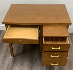 Executive Desk Tapered Metal Legs Industrial Construction Vintage Style