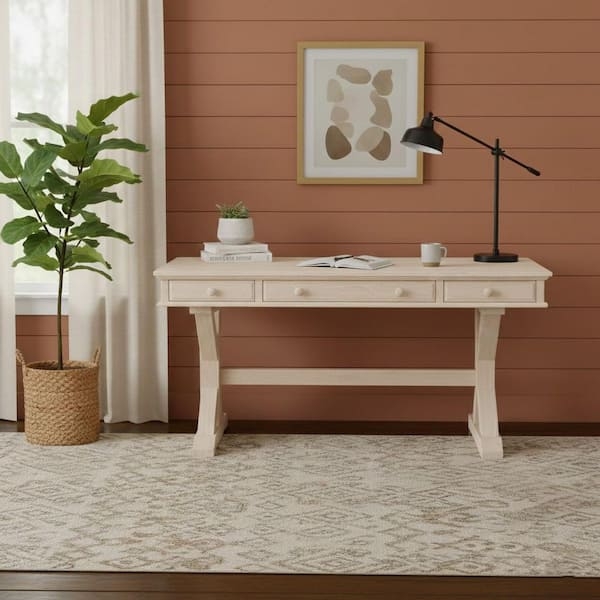 Executive Desk Unfinished Wood Canyon Base With Keyboard Tray
