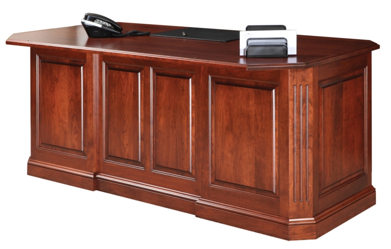 Executive Desk with Carved Corbels and Dark Finish