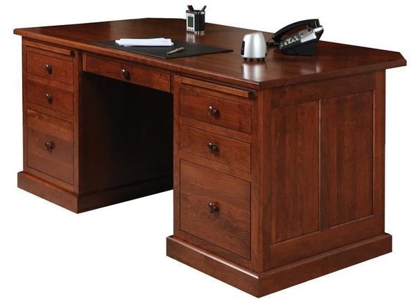 Executive Desk with Raised Panels and Pedestal Storage