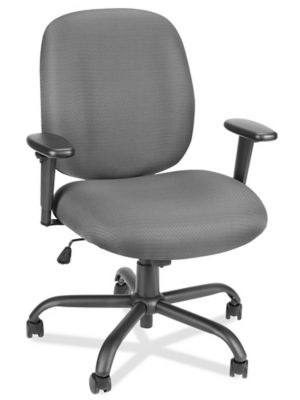 Executive Office Chair Charcoal Fabric High Back Padded Arms