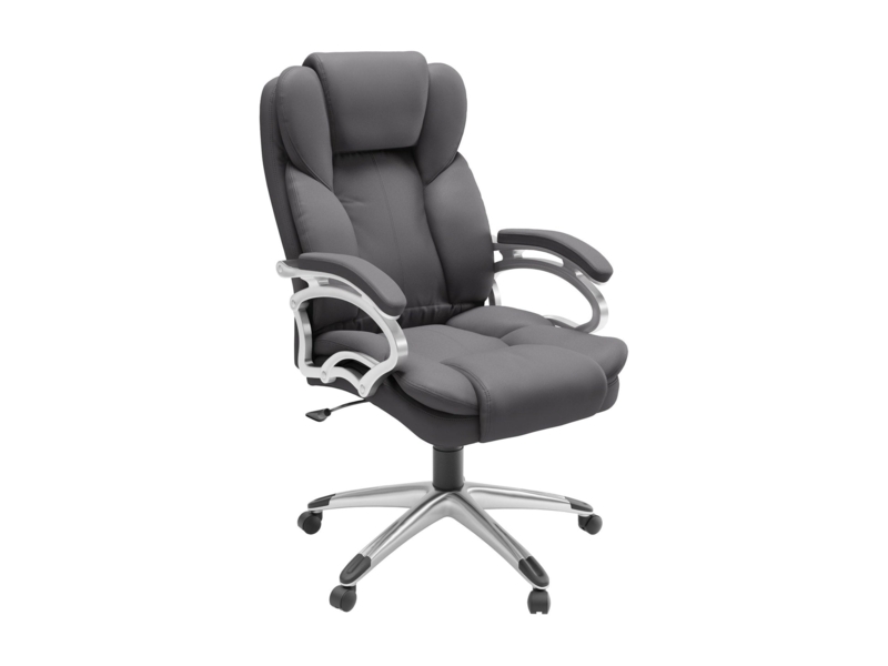 Executive Office Chair Charcoal Grey Textured Fabric Industrial Style
