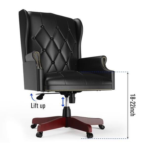 Executive Office Chair: Chrome Star Base, Brown Ergonomic High Back Design