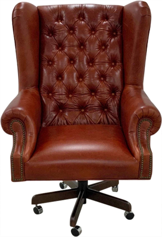 Executive Office Chair Crimson Wingback Diamond Tufted Traditional
