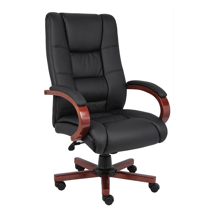 Executive Office Chair High Back Hardwood Armrests Traditional Seating