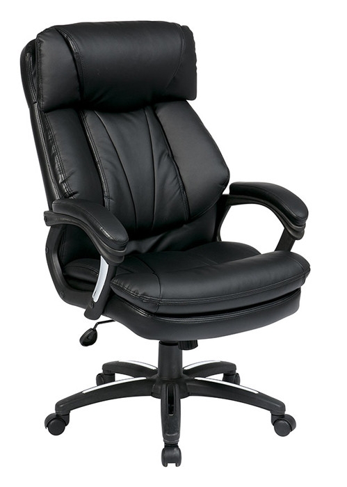 Executive Office Chair High Back Padded Loop Arms Black