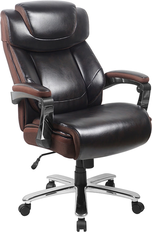 Executive Office Chair Integrated Headrest Segmented Padding Swivel