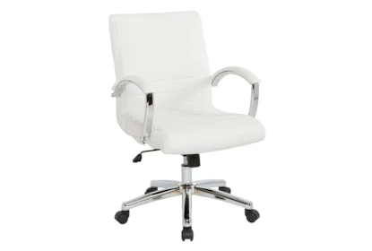 Executive Office Chair Low Back Ribbed Upholstery Polished Chrome