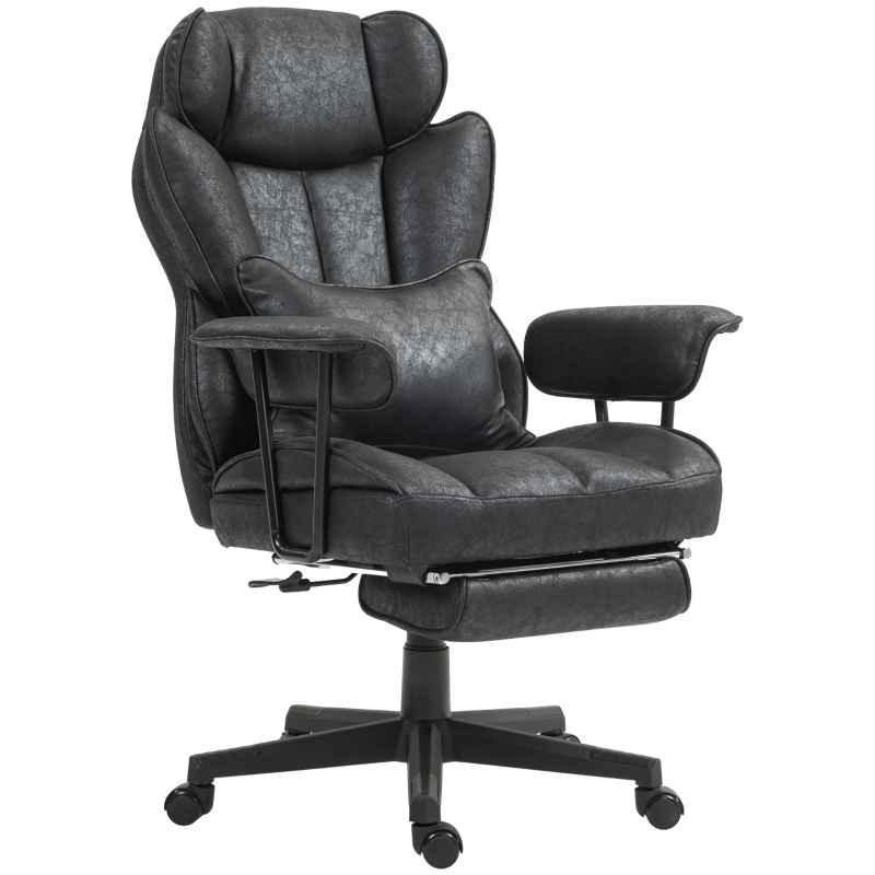 Executive Office Chair Retractable Footrest Chrome Base